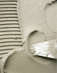 Acercamiento a textura de mezcla con cemento gris