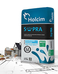 Bulto de cemento gris holcim supra