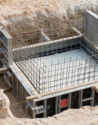 Uso de cemento gris para cimientos de construcción