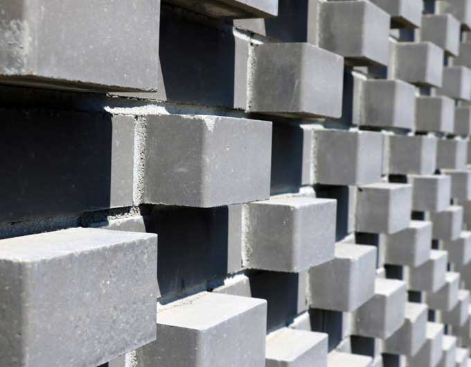 Pared creada con bloques de cemento colocados en 3d Pared creada con bloques de cemento colocados en 3d
