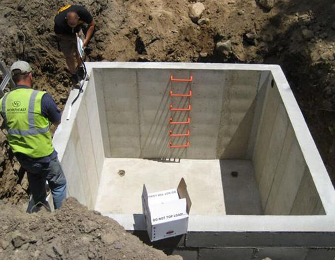 Cisterna de concreto lista para utilizarse en una casa