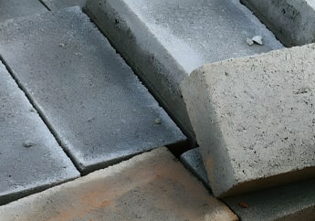 Plano general de tabicones apilados