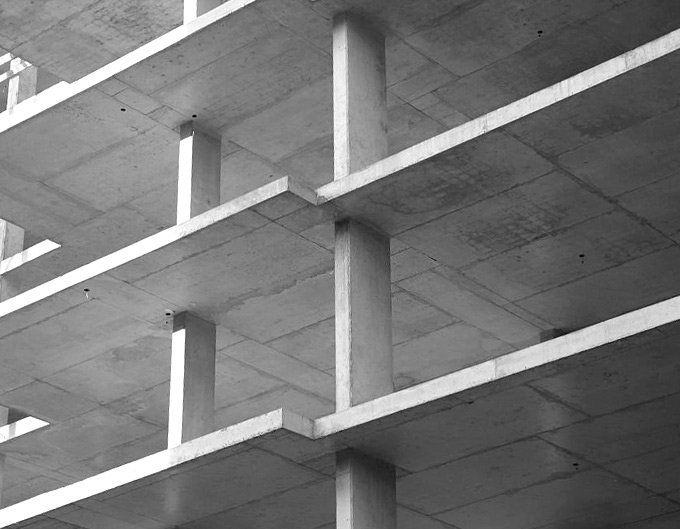 Vista general de la construcción de una losa de vigueta y bovedilla