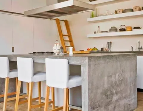 Cocina con barra de cemento moderna: 9 ideas increíbles